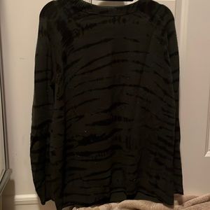 Women’s Size Large Aqua Cashmere sweater in forest green/black tie-dye